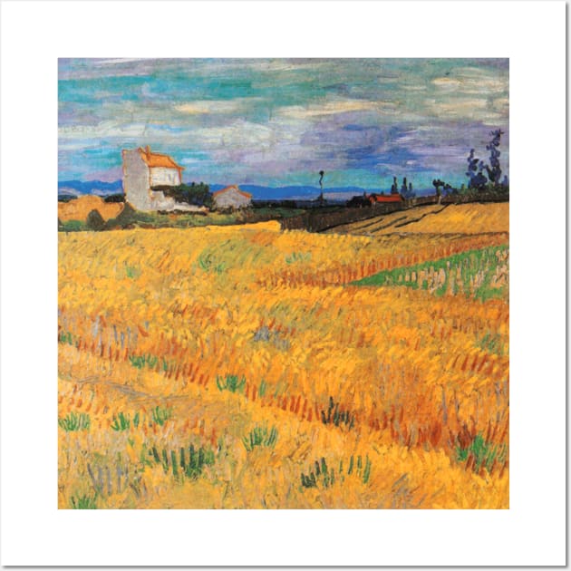 Van Gogh Wheat Field with Farmhouse Wall Art by bragova